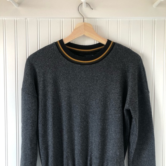 ZARA Dress w/ Yellow & Olive Sporty Ribbed Collar - Picture 4 of 10